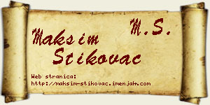 Maksim Štikovac vizit kartica